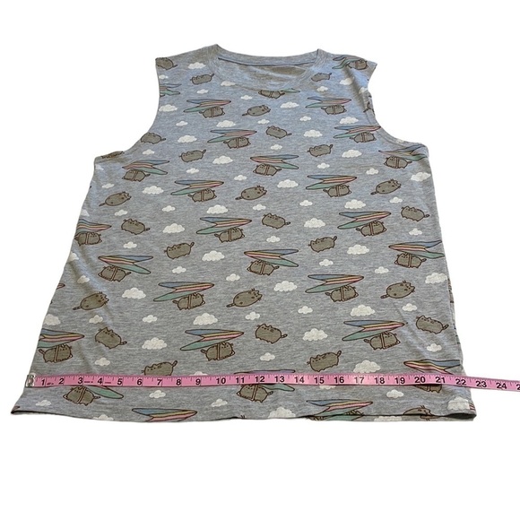 🌷3/$15🌷Pusheen The Cat All Over Print Sleeveless Tank Top - Picture 5 of 8